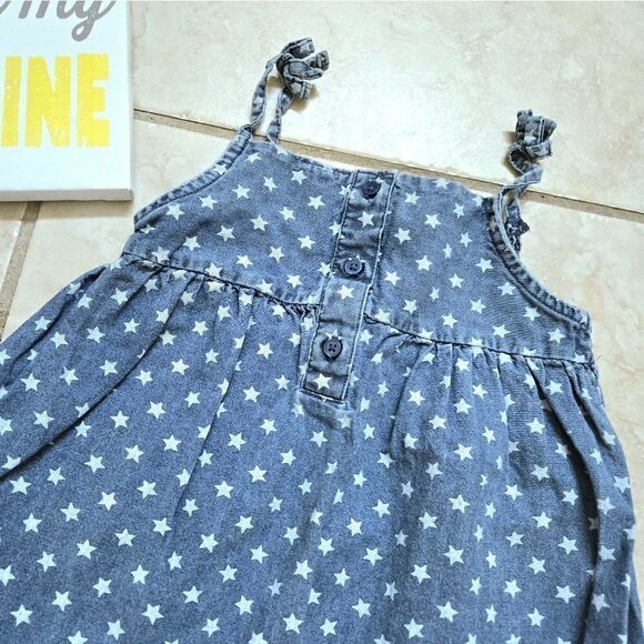 Carter's Chambray ruffled star spangled thin strapped dress - Picture 3 of 16